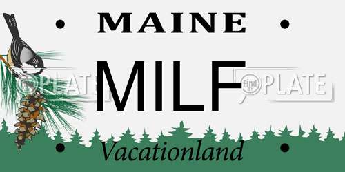 MILF Maine License Plate