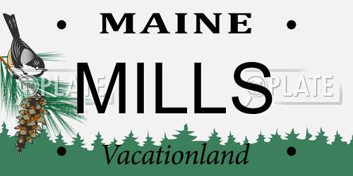 MILLS Maine License Plate