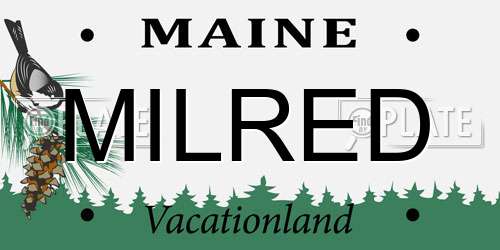 MILRED Maine License Plate