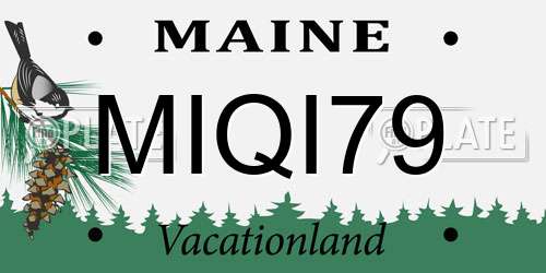 MIQI79 Maine License Plate