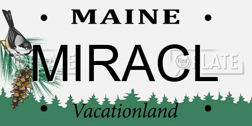 MIRACL Maine License Plate
