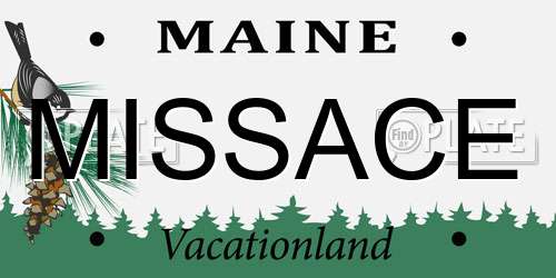 MISSACE Maine License Plate