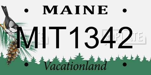 MIT1342 Maine License Plate