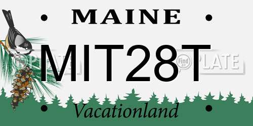 MIT28T Maine License Plate