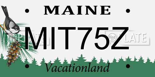 MIT75Z Maine License Plate