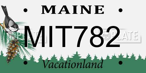 MIT782 Maine License Plate