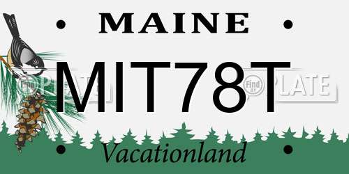 MIT78T Maine License Plate
