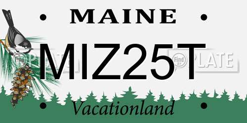 MIZ25T Maine License Plate