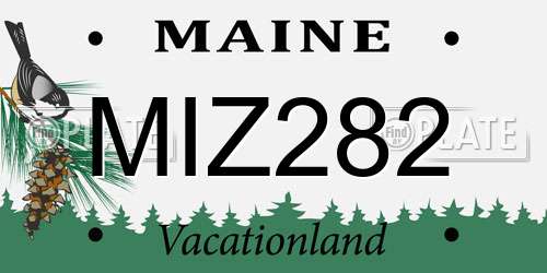 MIZ282 Maine License Plate