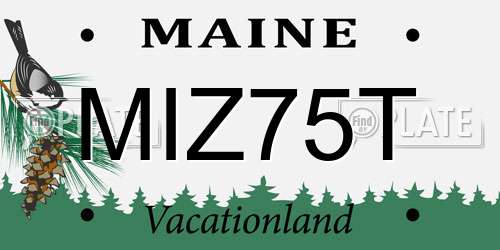 MIZ75T Maine License Plate