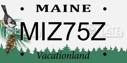 MIZ75Z Maine License Plate