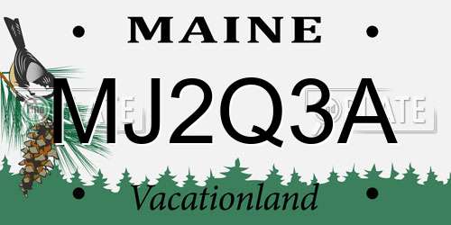 MJ2Q3A Maine License Plate