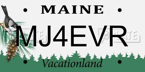 MJ4EVR Maine License Plate
