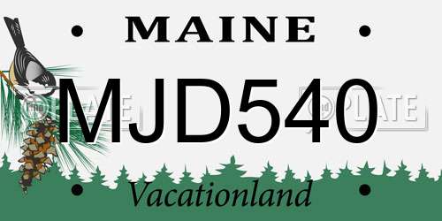 MJD540 Maine License Plate