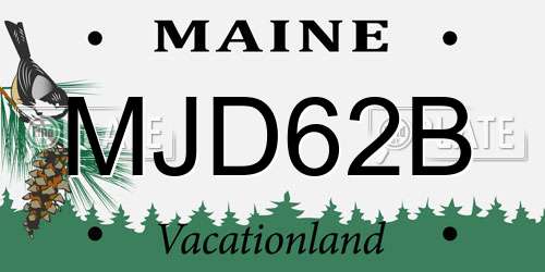 MJD62B Maine License Plate