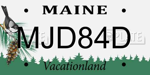 MJD84D Maine License Plate