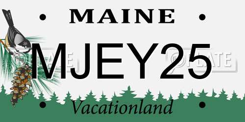 MJEY25 Maine License Plate