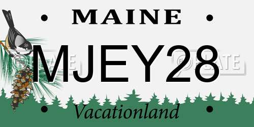 MJEY28 Maine License Plate