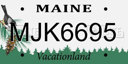 MJK6695 Maine License Plate