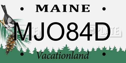 MJO84D Maine License Plate