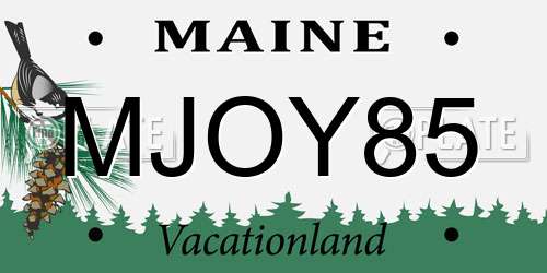 MJOY85 Maine License Plate