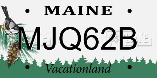 MJQ62B Maine License Plate