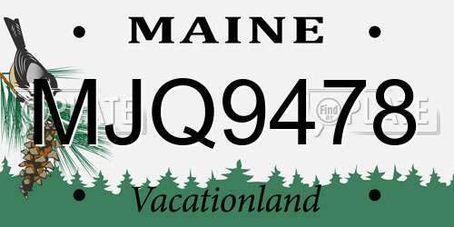 MJQ9478 Maine License Plate