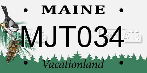 MJT034 Maine License Plate