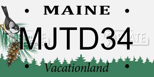 MJTD34 Maine License Plate