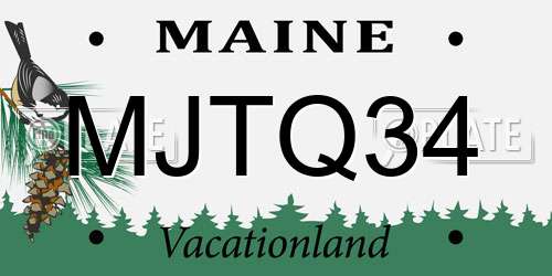 MJTQ34 Maine License Plate