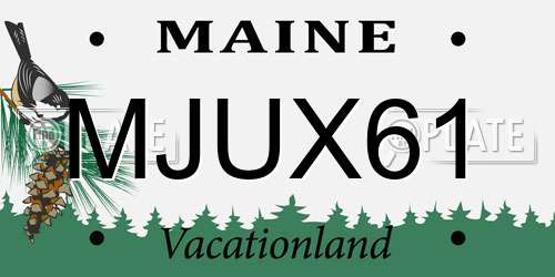 MJUX61 Maine License Plate