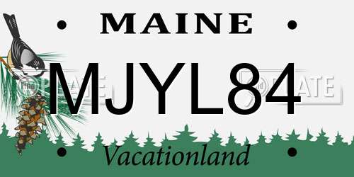 MJYL84 Maine License Plate