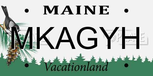 MKAGYH Maine License Plate