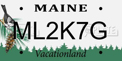 ML2K7G Maine License Plate