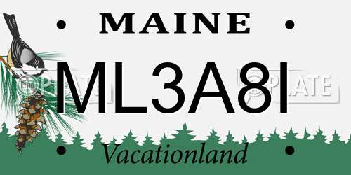 ML3A8I Maine License Plate