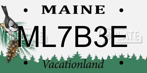 ML7B3E Maine License Plate