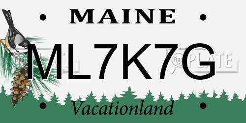 ML7K7G Maine License Plate