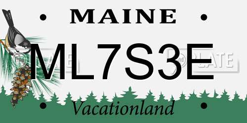 ML7S3E Maine License Plate