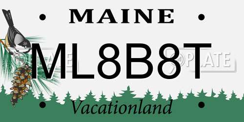 ML8B8T Maine License Plate