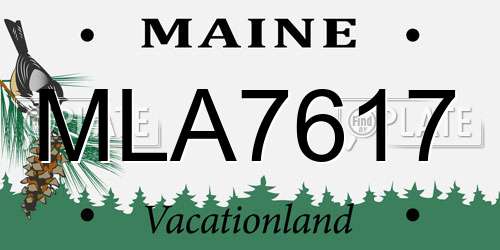 MLA7617 Maine License Plate