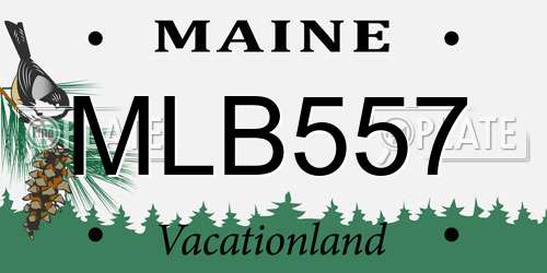 MLB557 Maine License Plate