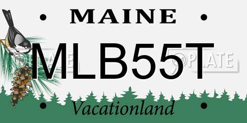 MLB55T Maine License Plate