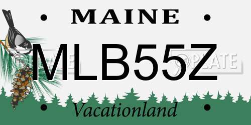 MLB55Z Maine License Plate