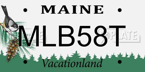 MLB58T Maine License Plate