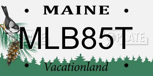 MLB85T Maine License Plate