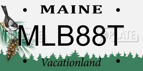 MLB88T Maine License Plate