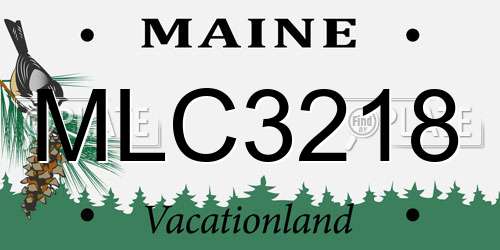 MLC3218 Maine License Plate