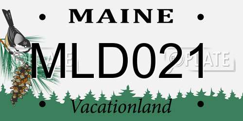 MLD021 Maine License Plate