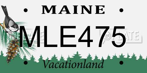 MLE475 Maine License Plate