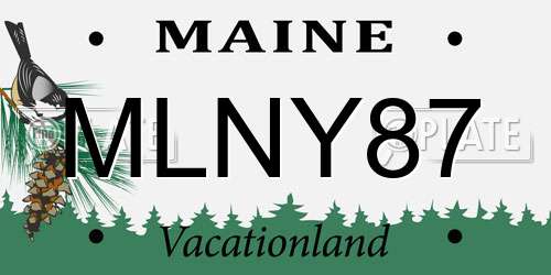 MLNY87 Maine License Plate